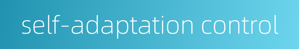 self-adaptation control的同义词