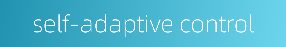 self-adaptive control的同义词