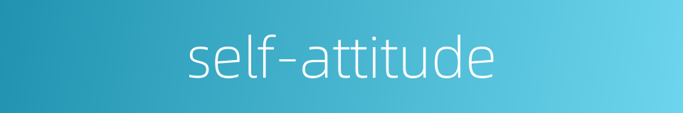 self-attitude的同义词