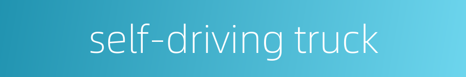 self-driving truck的同义词