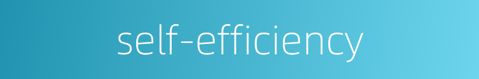 self-efficiency的同义词