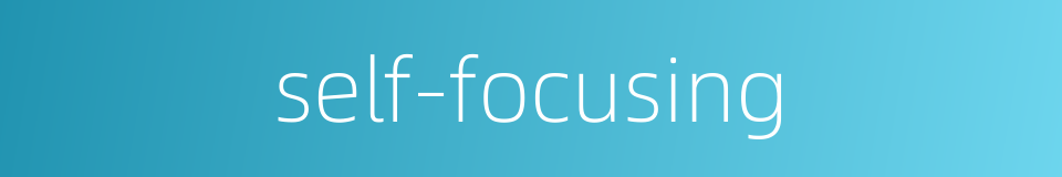 self-focusing的同义词