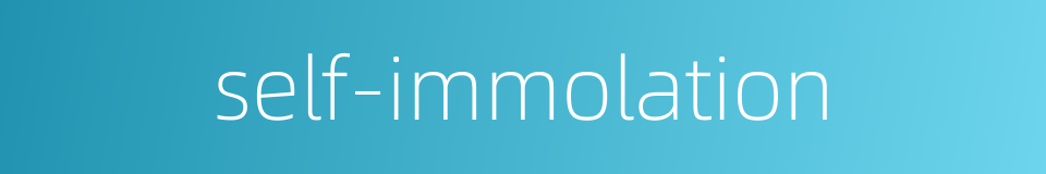 self-immolation的同义词