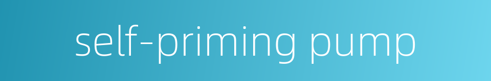 self-priming pump的同义词