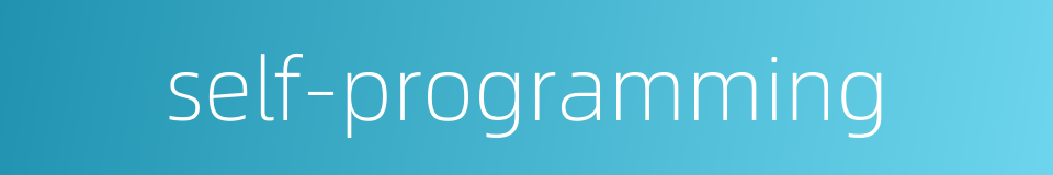 self-programming的同义词