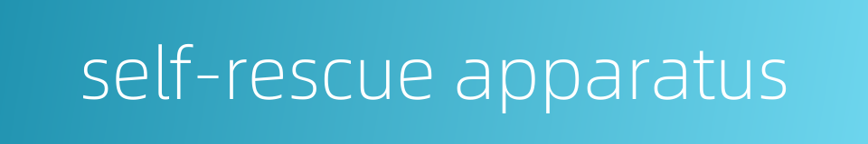 self-rescue apparatus的同义词
