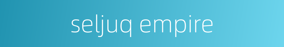 seljuq empire的同义词