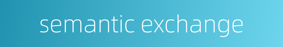 semantic exchange的同义词