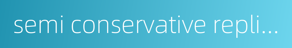 semi conservative replication的同义词