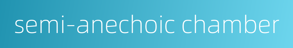 semi-anechoic chamber的同义词