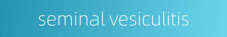 seminal vesiculitis的同义词