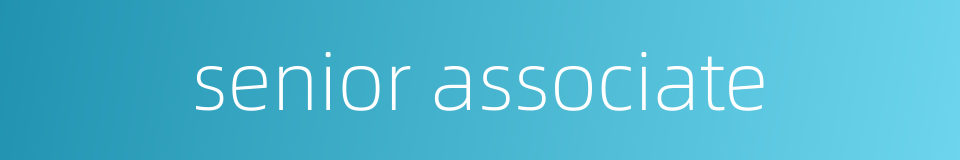 senior associate的同义词