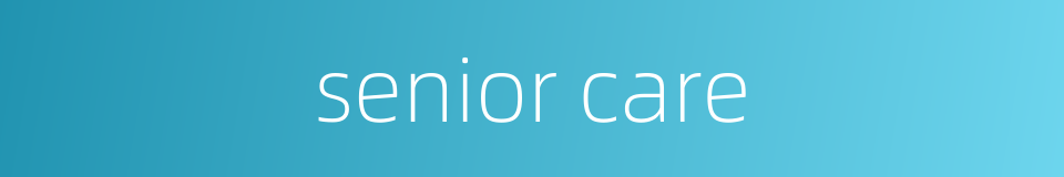 senior care的同义词