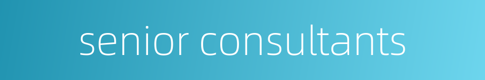 senior consultants的同义词