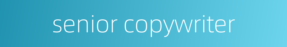 senior copywriter的同义词