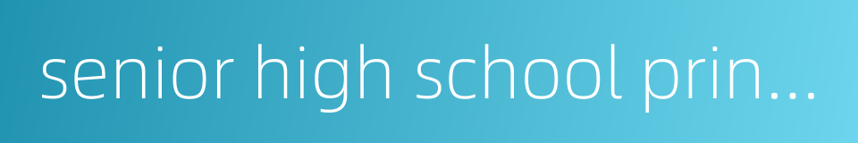 senior high school principal的同义词
