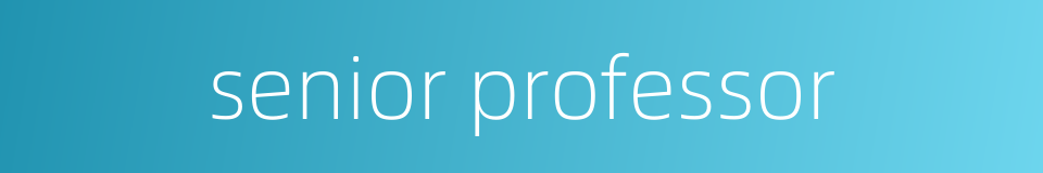 senior professor的同义词