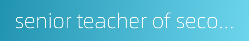 senior teacher of secondary school的同义词