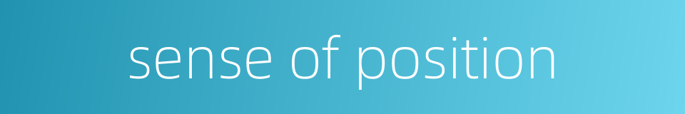 sense of position的同义词