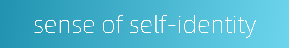 sense of self-identity的同义词