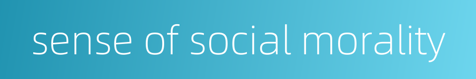 sense of social morality的同义词