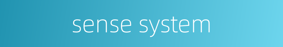 sense system的同义词