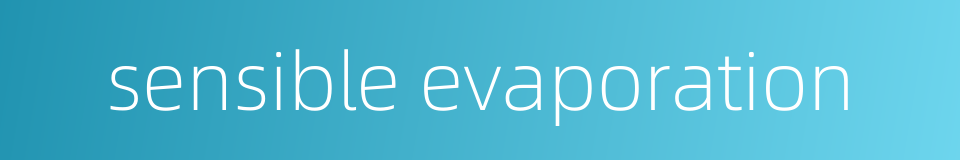 sensible evaporation的同义词