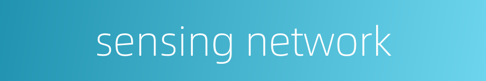 sensing network的同义词