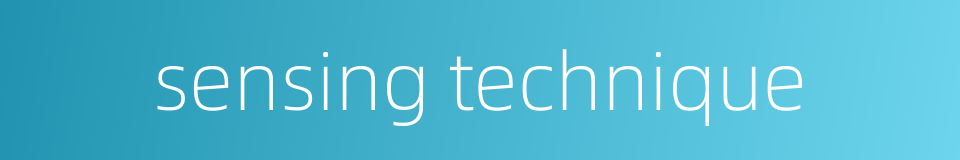 sensing technique的同义词