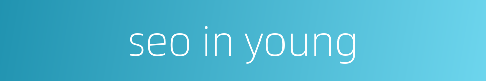seo in young的同义词