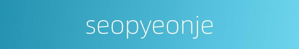 seopyeonje的同义词