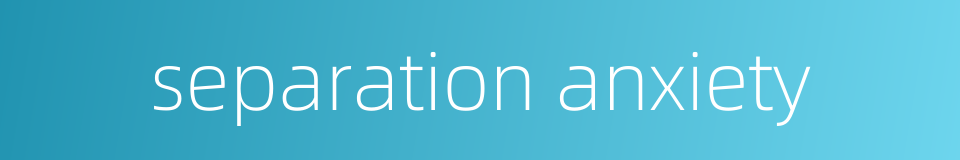 separation anxiety的同义词