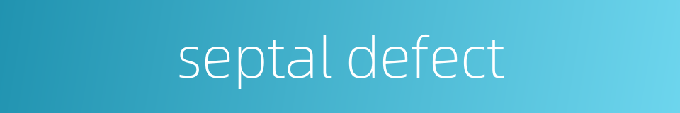 septal defect的同义词