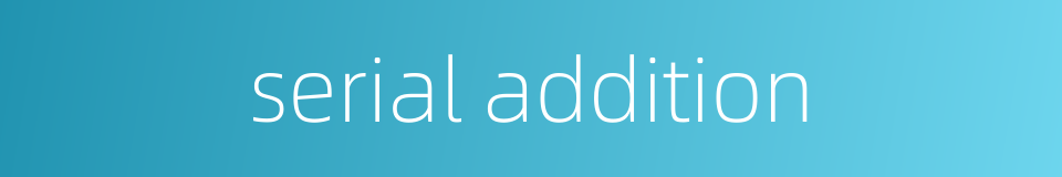 serial addition的同义词