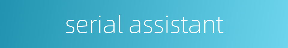 serial assistant的同义词