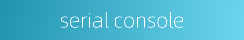 serial console的同义词