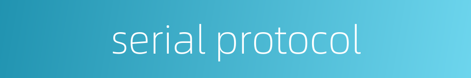 serial protocol的同义词