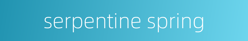 serpentine spring的同义词
