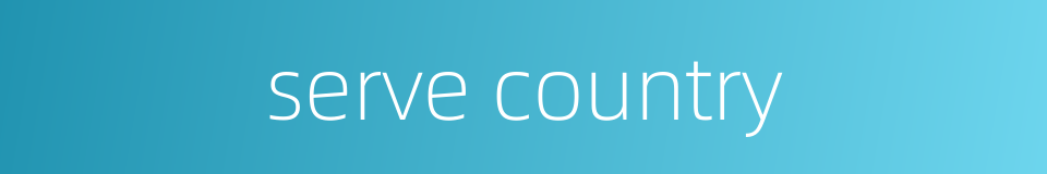 serve country的同义词