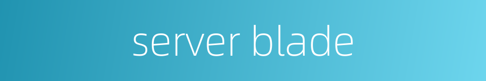 server blade的同义词