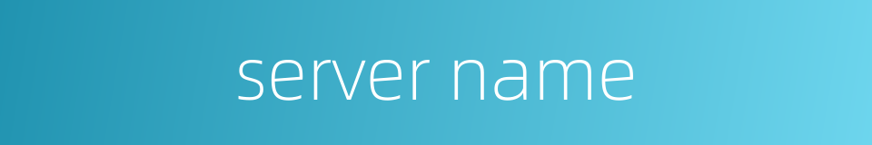 server name的同义词