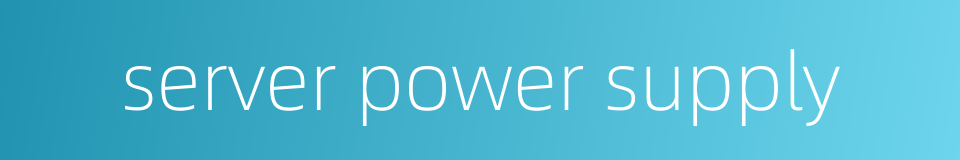 server power supply的同义词