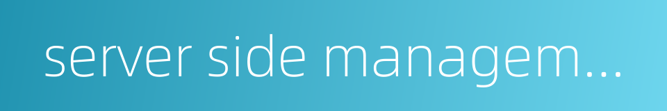 server side management的同义词