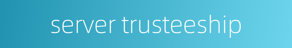 server trusteeship的同义词