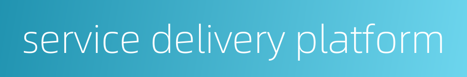 service delivery platform的同义词