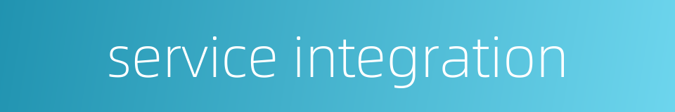 service integration的同义词