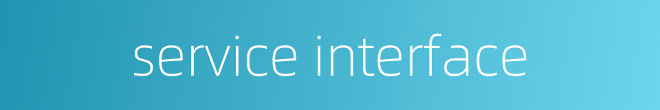 service interface的同义词