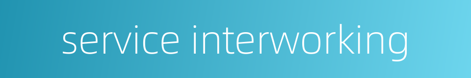 service interworking的同义词