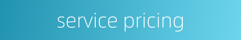service pricing的同义词