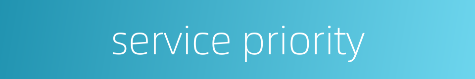 service priority的同义词